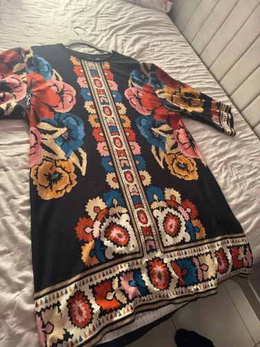 Vestido Camiseta Big Antuerpia Lenço - Preto Farm Original Usado 1 vez