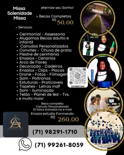 Becas e Canudos 50,00! Ensaios estudio e externo, Assessoria, Cerimonial, Espaços, Bufett