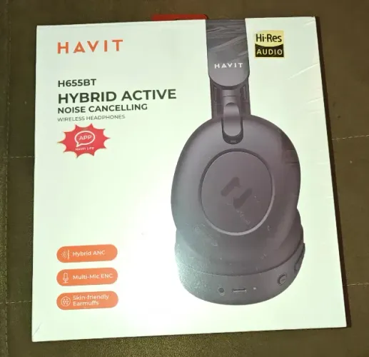 Headphone Havit H655bt Anc Hibrido Bluetooth 5.3 76h Cor Preto