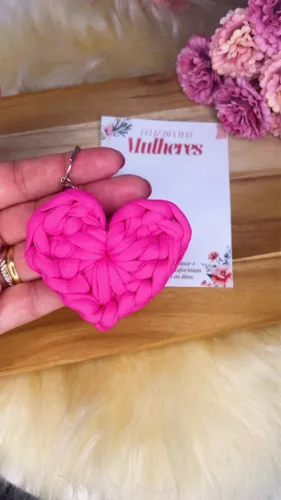 Chaveiro Coração Dia Das Mulheres - Kit Com 10 Unidades