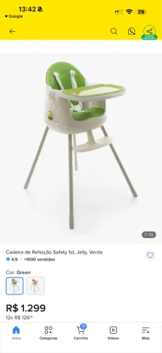 Cadeira refeição infantil Safety 
