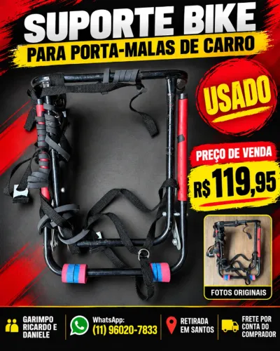 Suporte de Bicicleta para Porta-Malas de Carro