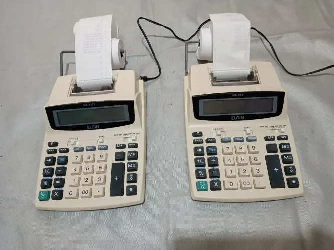 CALCULADORAS DE MESA C/BOBINA 12 DÍGITOS MA5121 ELGI - 2 PÇS - USADO