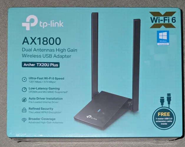Lacrado- Antena USB Wifi 6 TP-Link AX1800 Archer TX20U Plus