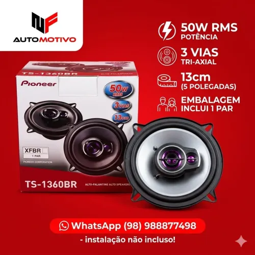 Alto falante 5 polegadas pioneer 50 rms 