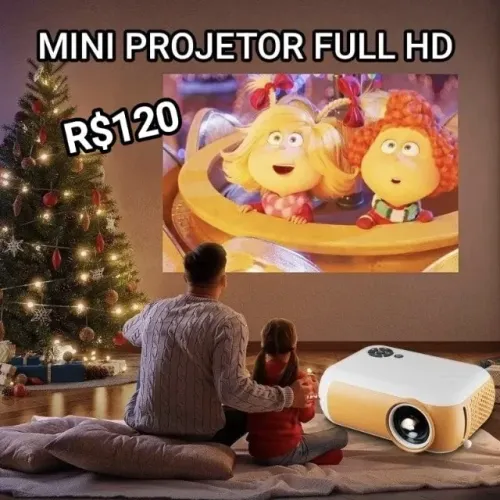 Mini Projetor Portátil Colorido Led com HDMI USB - M24