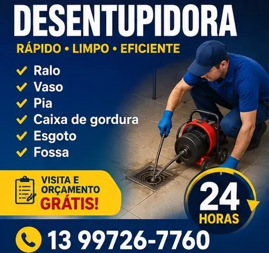 Desentupimento de Pia, Ralo e Vaso Sanitário