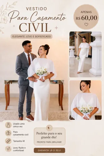 Vestido de noiva civil branco