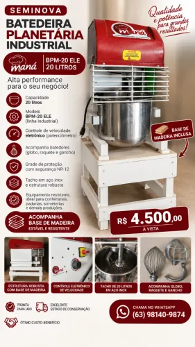 Batedeira Planetaria Industrial