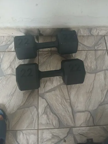 Par de halteres sextavado