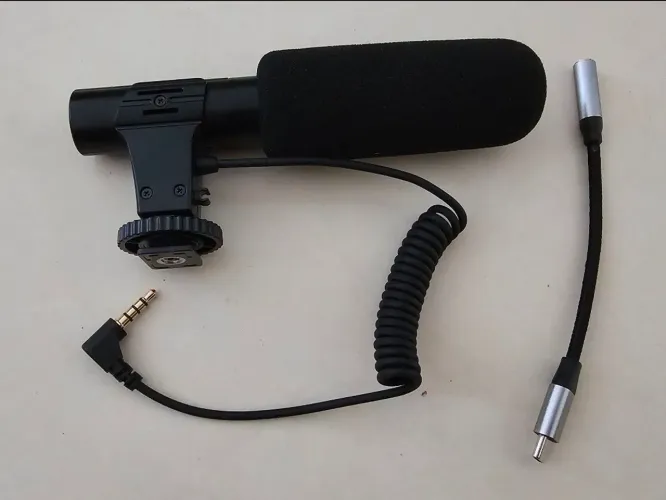 Microfone e adaptador