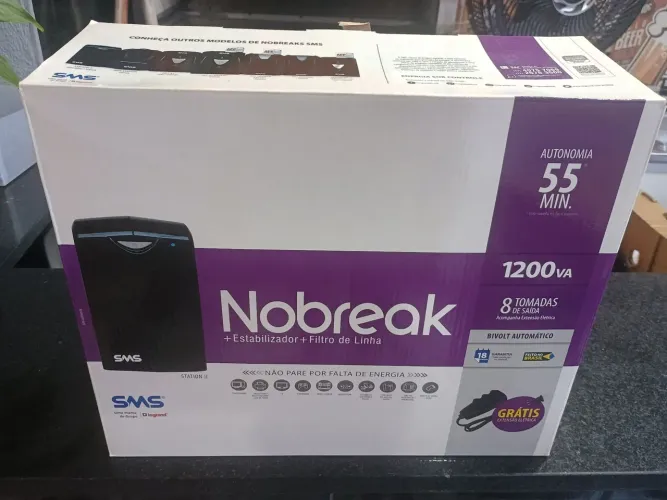 Nobreak SMS Station II 1200VA - Novo na Caixa - R$ 450