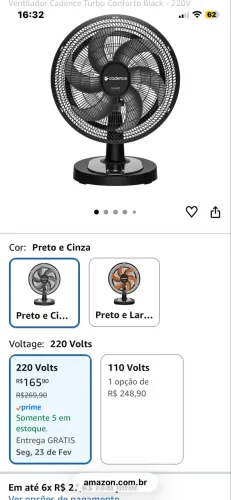 Ventilador Cadence Turbo Conforto