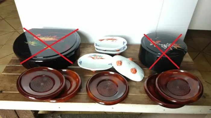 Peças orientais: kit com 5 píres 4 molheira shoyu
