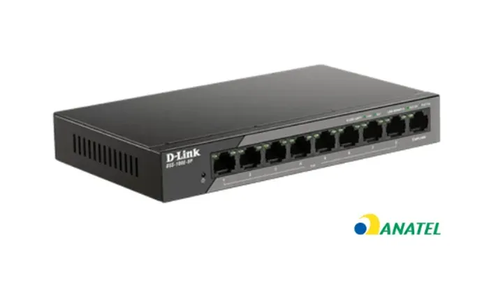 Switch 9 portas Plug & Play POE até 250mDSS-100E-9P