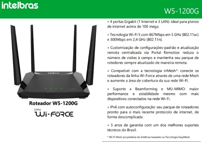 roteador intelbras gigabit