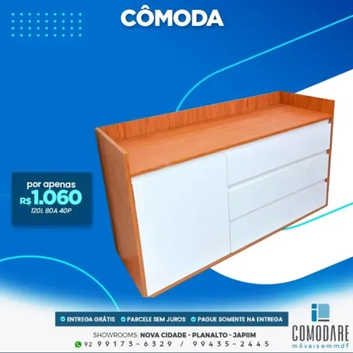 Cômoda 1 Porta 3 Gavetas R$ 1.060