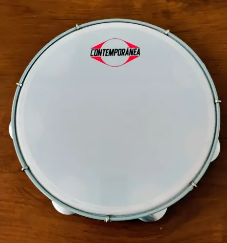 Pandeiro Contemporânea Light 10" Madeira Novo + Chave (Sem Uso!)