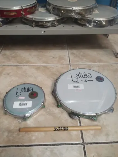 Kit Pagode Pandeiro 10" + Tamborim 6" + baqueta na promoção 