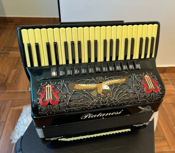 Acordeon Piatanesi Super 4S Duplo Cassoto + Captação WR - Estado de Novo