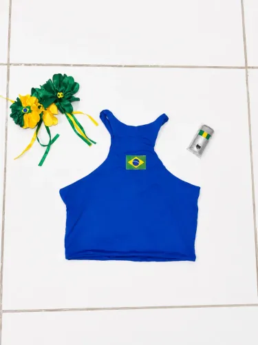 Cropped Brasil - Kit torcedora.