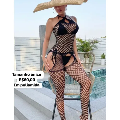 Lingerie sexy em poliamida 