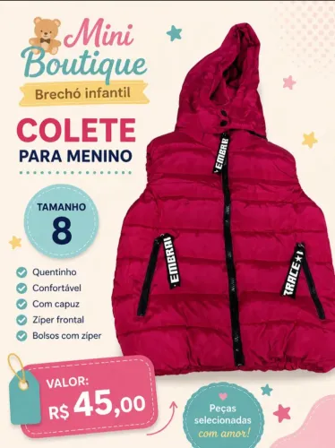 Colete de inverno para menino