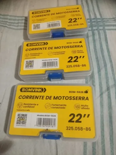 3 Correntes Motoserra 22 Polegadas 86 Elos - Novas