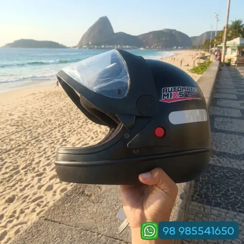 Capacete preto fosco automático Novo