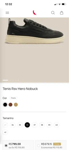 Tênis reserva 