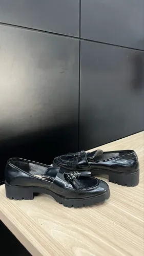 Mocassim zara Preto Feminino, tamanho 37