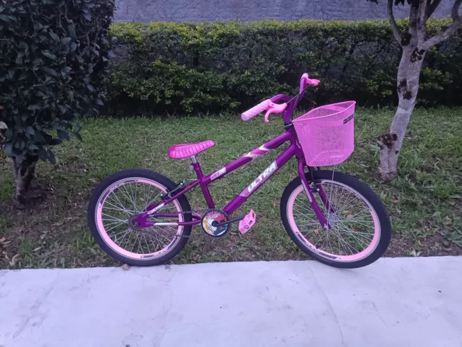 Bicicleta infantil aro 20 cestinha revisada ótimo estado 