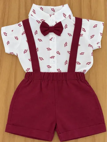Conjunto Infantil Vermelho e Branco - 12 a 18 Meses