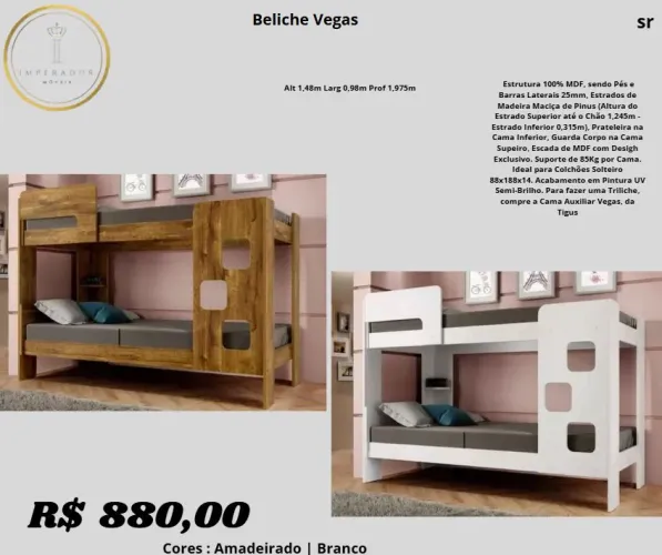 Beliche Vegas, um móvel elegante e funcional para o seu quarto!