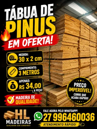 TÁBUA DE PINUS EM OFERTA!