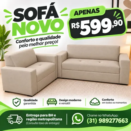 CONJUNTO DE SOFÁ, 2 E 3 LUGARES