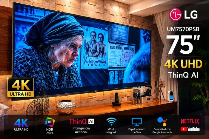Smart TV LG 75UM7570PSB 75" 4K ThinQ AI