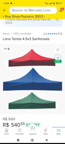 Lona para tenda 3 x 4,5 gazebo