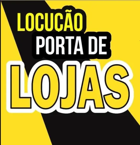 locutor frente loja