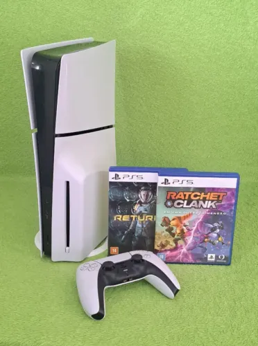 PS5 SLIM MIDIA FISICA 1 TB MEMÓRIA+ 4 JOGOS
