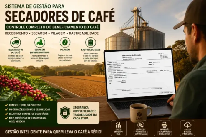 Programa(Sistema) para Gestão de Secador de Café Completo 