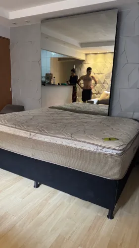 Cama Box Casal + Colchão Luckspuma Platinum New Ensacado
