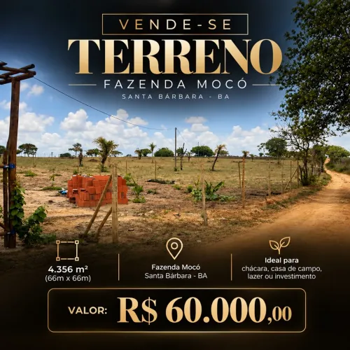 ÁREA RURAL A VENDA - SANTA BÁRBARA/BA