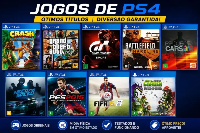? Jogos PS4 Originais | GTA V, Crash, NFS, Gran Turismo e mais