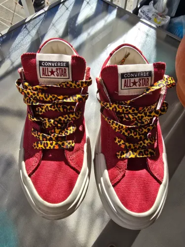 All star converse vermelho oncinha animal print edicao limitada limitada tamanho 36/37