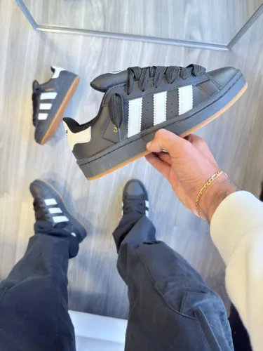 Adidas Campus 00s Couro Premium Solado Borracha Masculino Cor: Preto - Disponível 38 A0 43