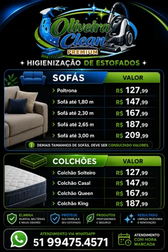 Limpeza de Sofa higienização