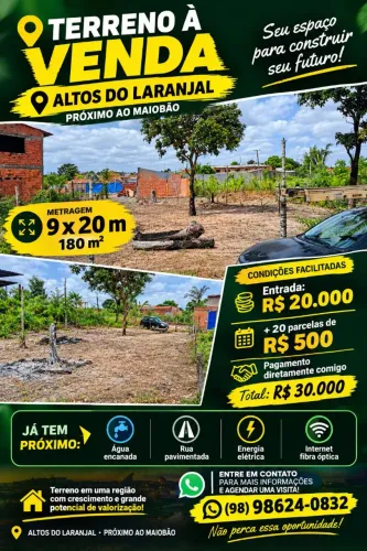 Terreno 9x20 próximo ao Maiobão