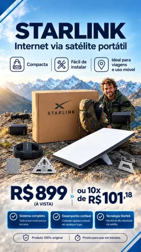 Starlink - Internet Via Satélite Antena e Roteador - Lacrada