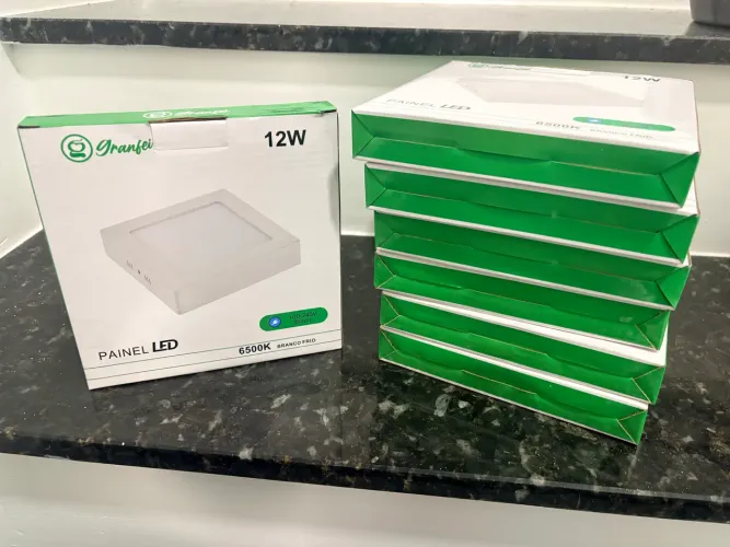 kit 7 luminárias paflon granfei 12w branco frio